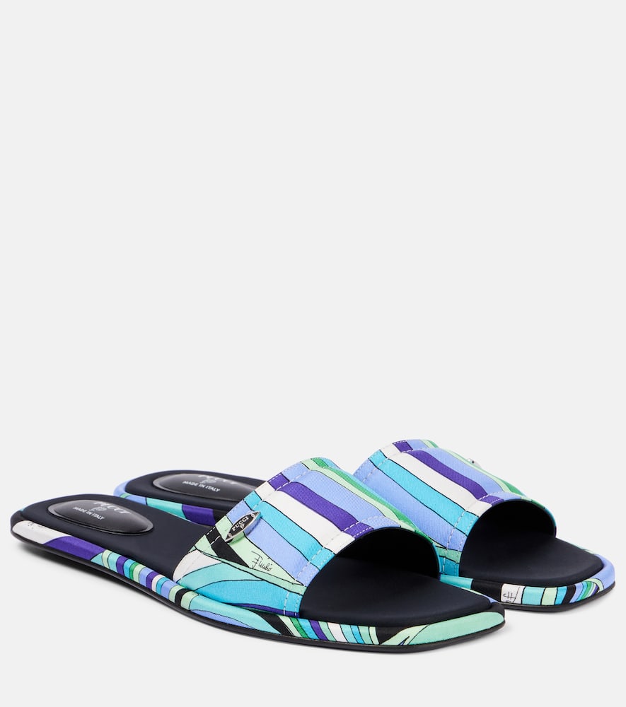 PUCCI IRIDE TWILL THONG SANDALS