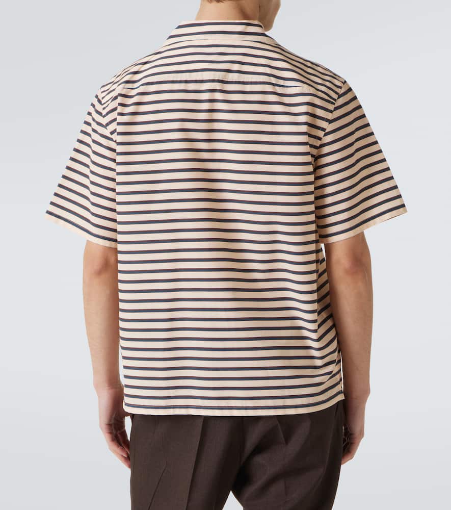 Prada Striped Cotton And Silk Bowling Shirt