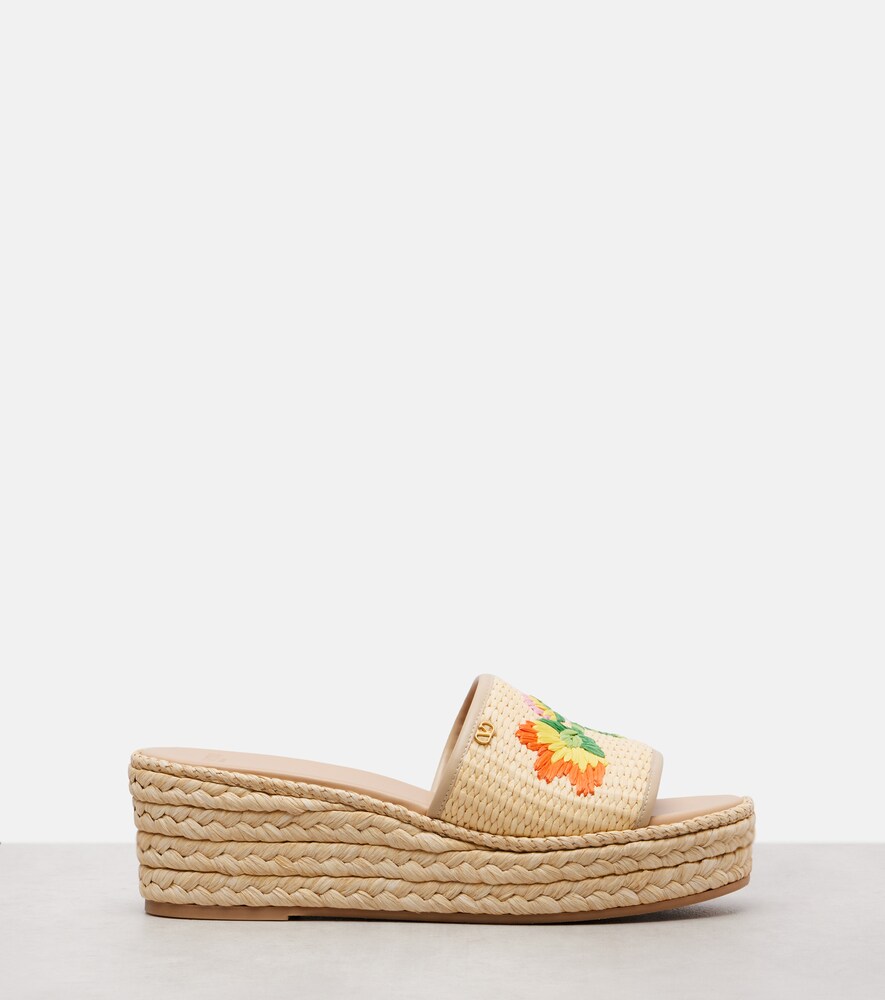  Valentino Garavani Valentino Garavani Bribri 65 Raffia Espadrille Wedges 