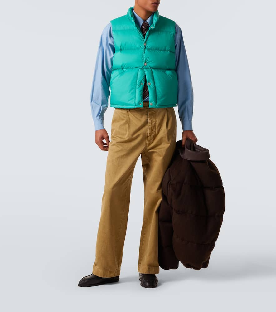 Auralee Quilted Down Vest In Green