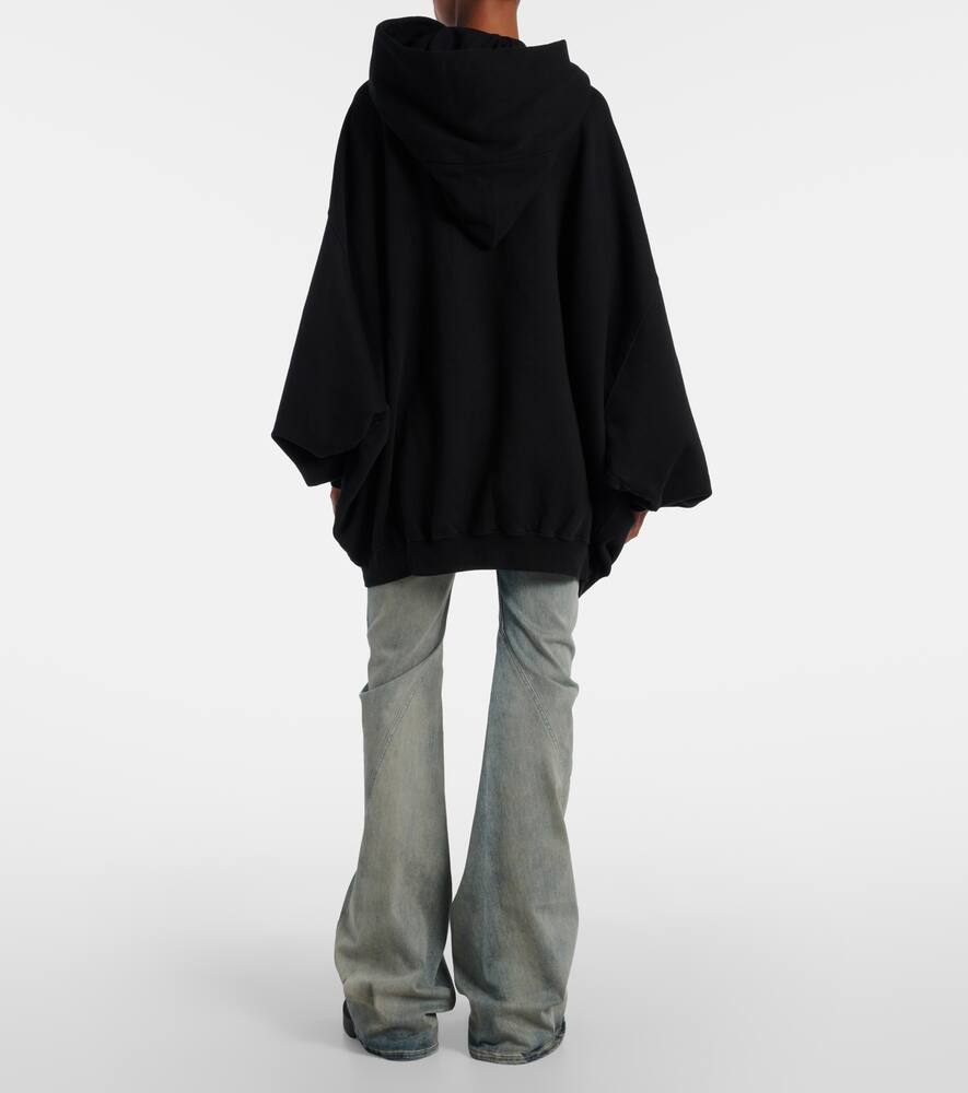 Rick Owens Mega Mountain Cotton Jersey Hoodie In Black