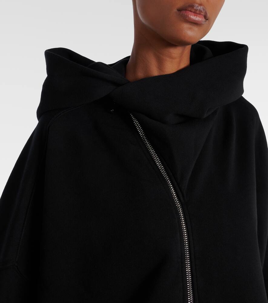 Rick Owens Mega Mountain Cotton Jersey Hoodie In Black