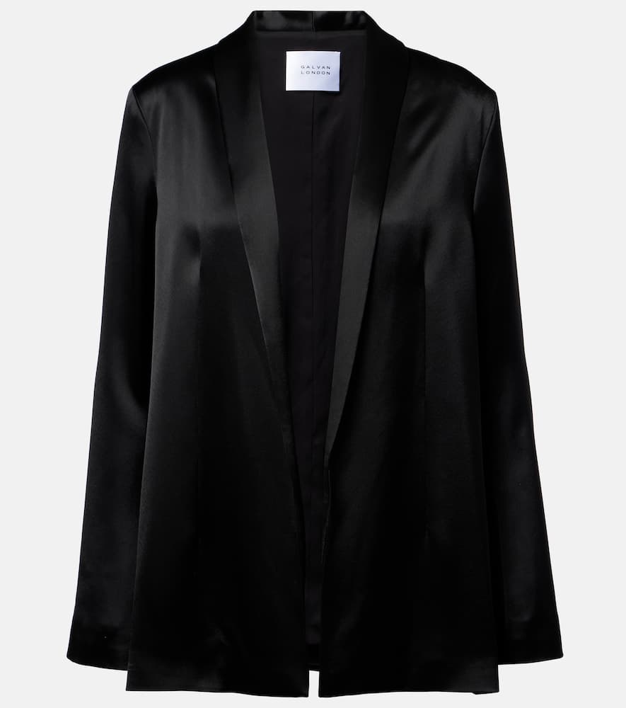 Galvan Julianne Satin Blazer In Black