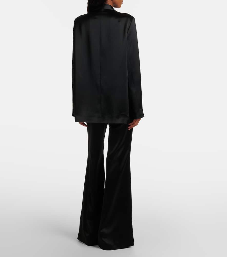 Galvan Julianne Satin Blazer In Black