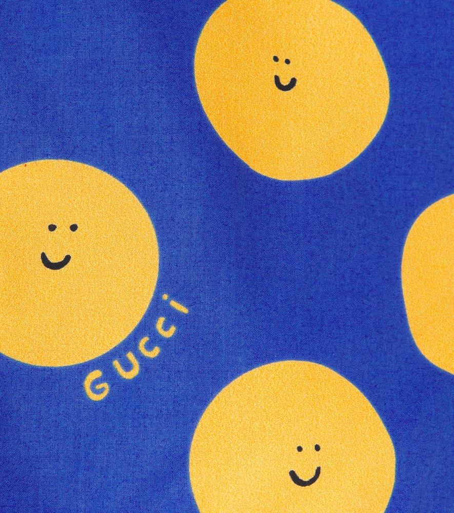 Gucci X Euan Roberts Baby Printed Cotton Shorts In Blue