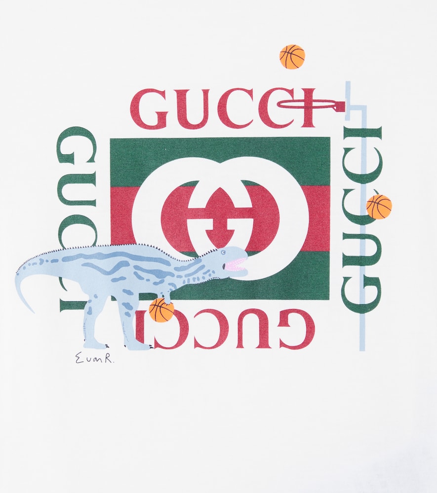Gucci X Euan Roberts Printed Cotton T-shirt In White