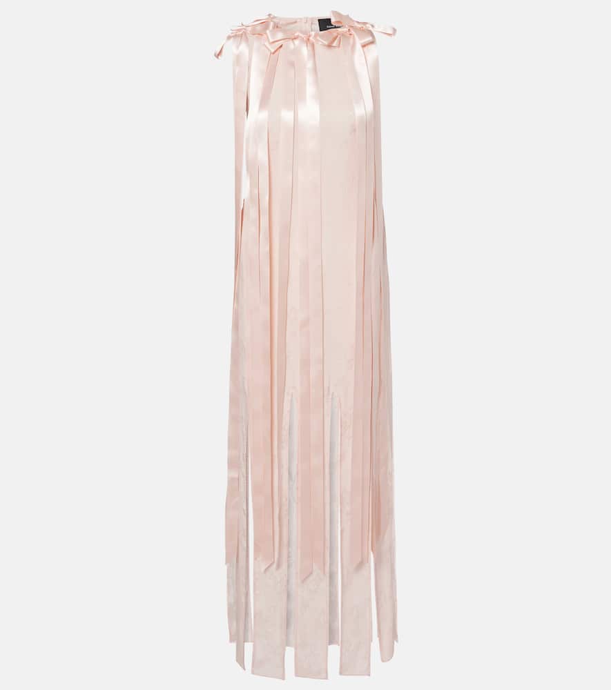 Simone Rocha Ribbon Daisy Chain Multi Slit Midi Dress In Pink