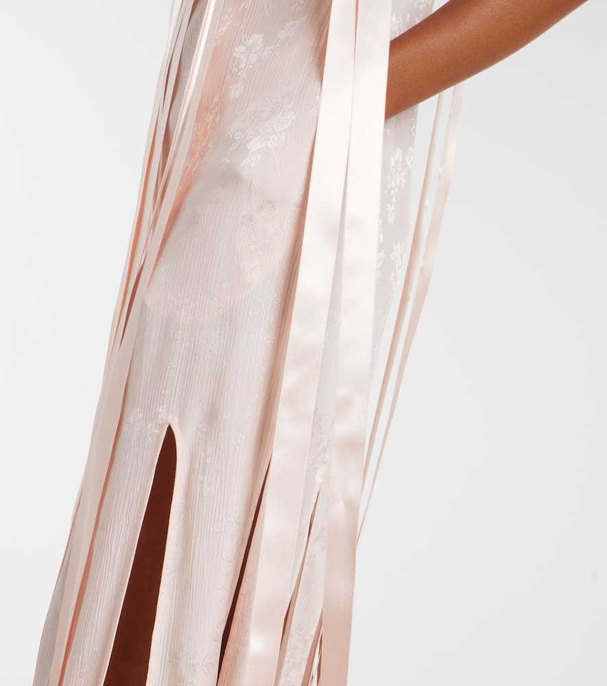 Simone Rocha Ribbon Daisy Chain Multi Slit Midi Dress In Pink