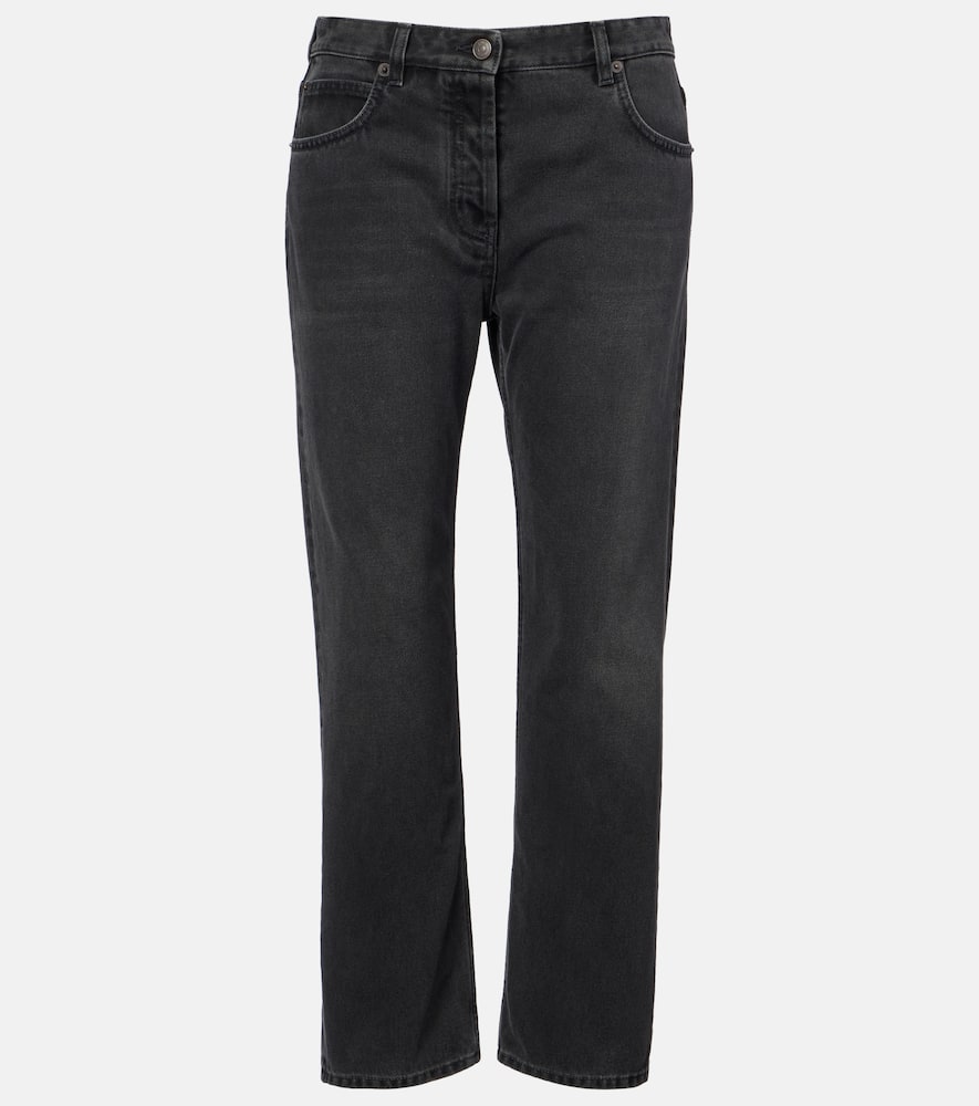 The Row Riaco Mid-rise Straight Jean In Black