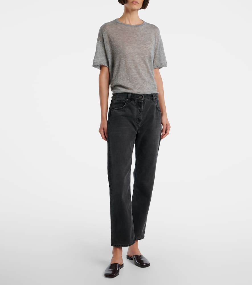 The Row Riaco Mid-rise Straight Jean In Black