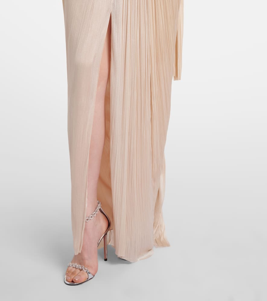 Maria Lucia Hohan Camilla Metallic Silk Tulle Bustier Gown In Neutral