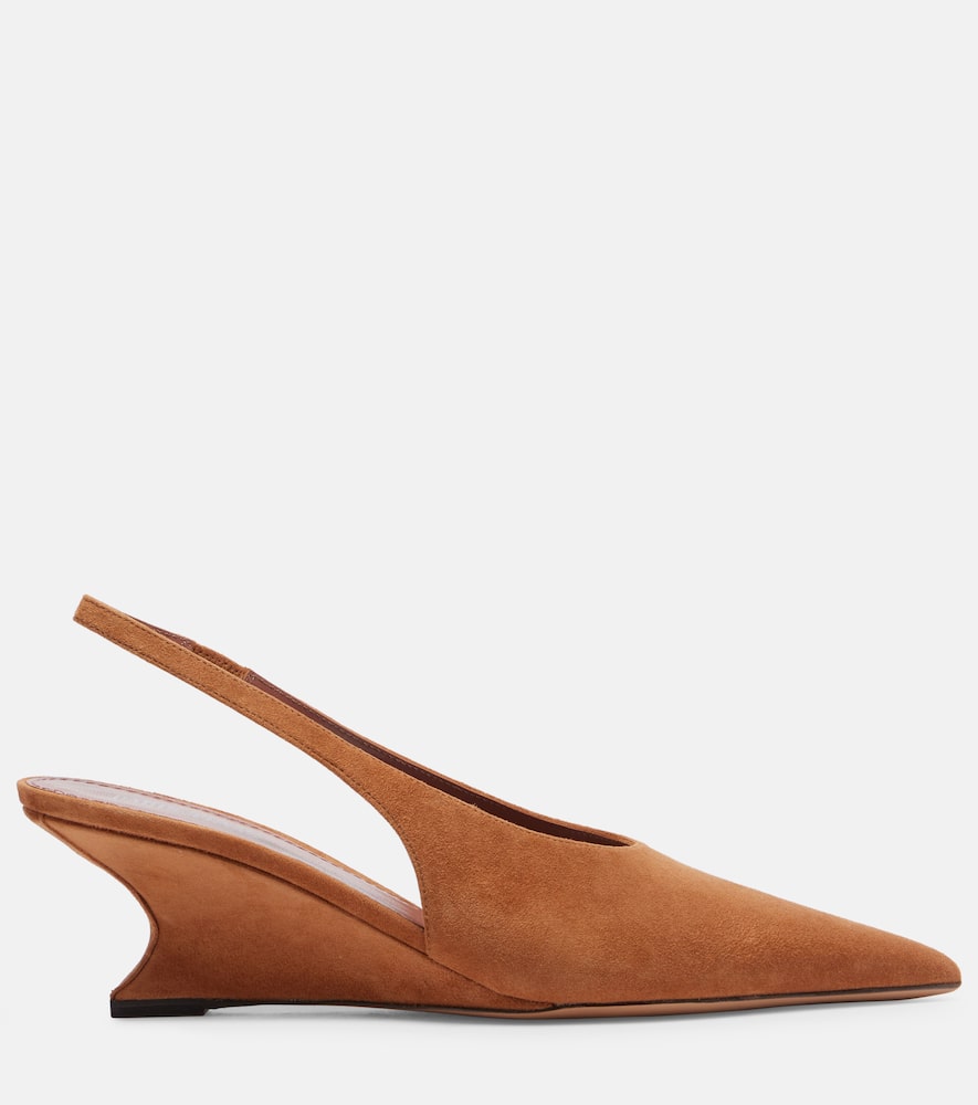 Paris Texas Nina 50 Suede Wedges In Brown