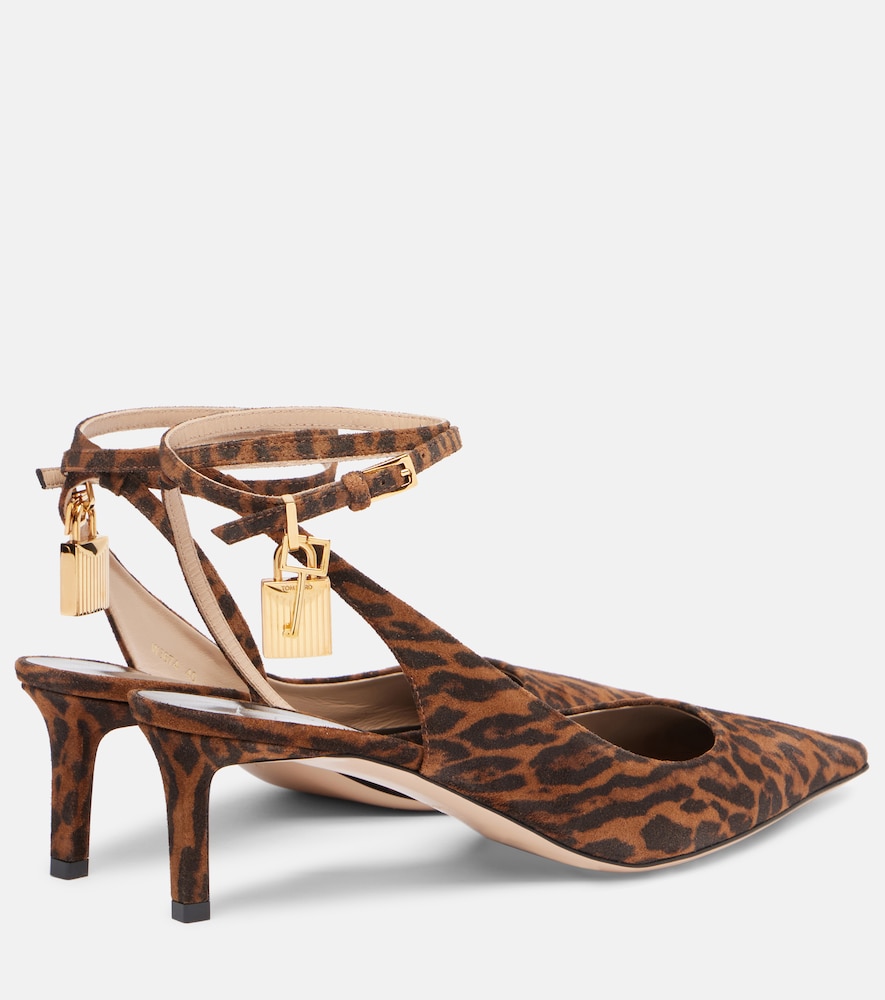  Tom Ford Tom Ford Padlock 55 Suede Slingback Pumps 