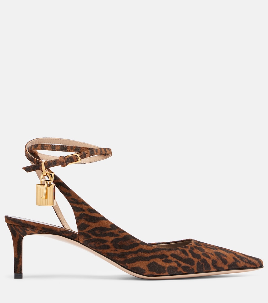  Tom Ford Tom Ford Padlock 55 Suede Slingback Pumps 