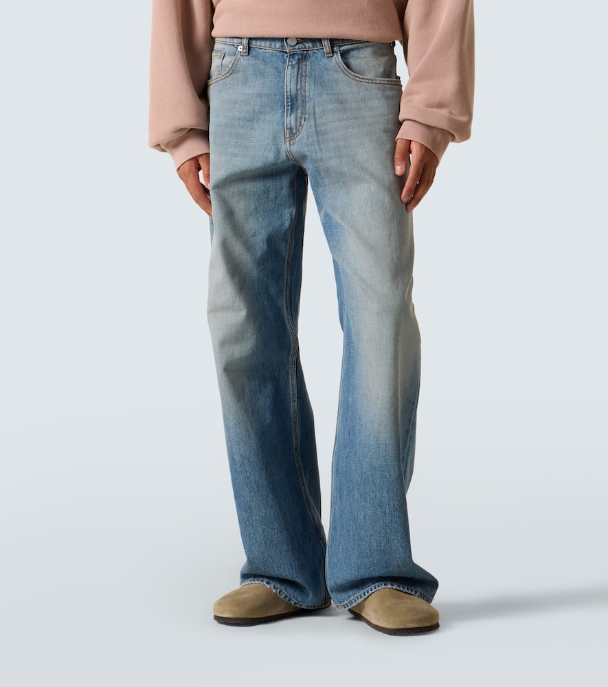 Erl Mid-rise Straight Jeans In Blue