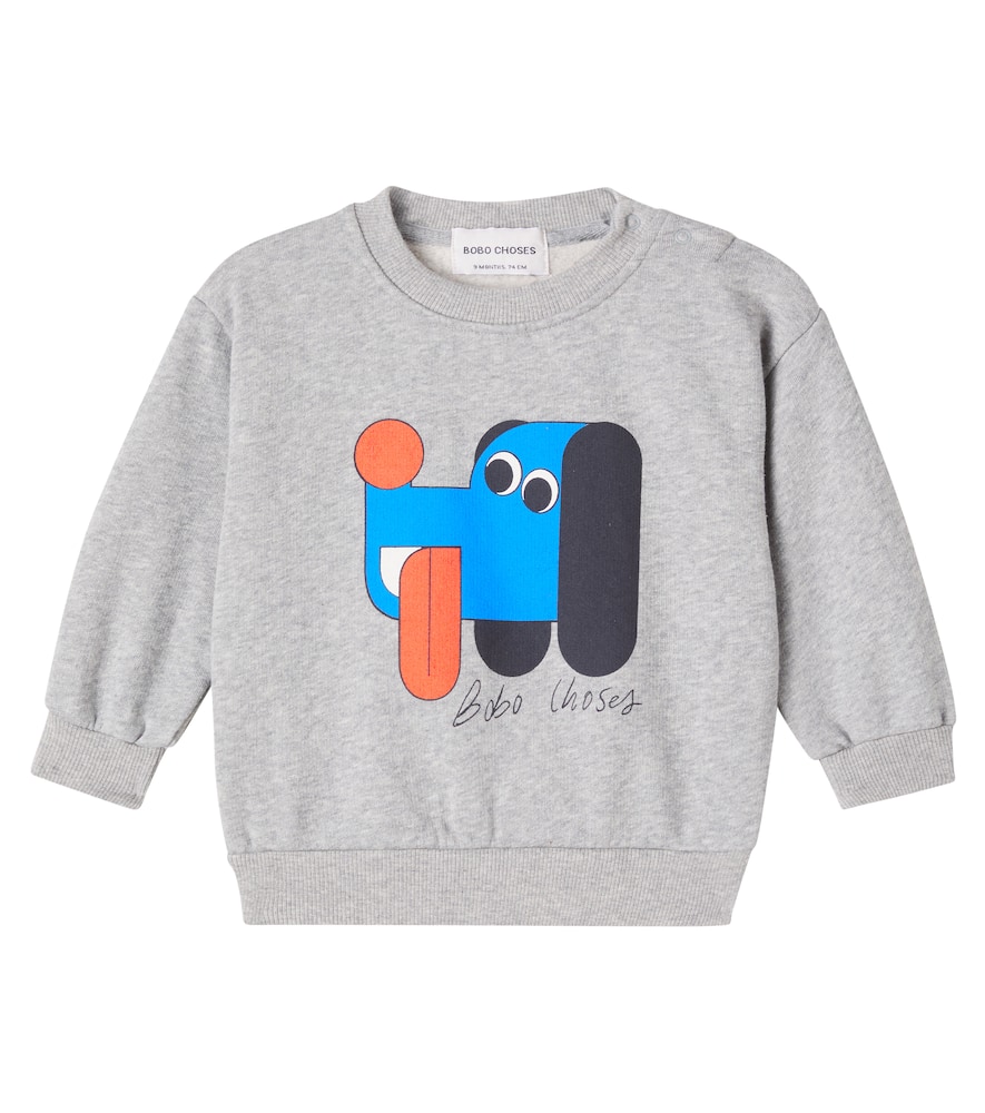 Bobo Choses Baby Doggy Mate Cotton Jersey Sweatshirt In White
