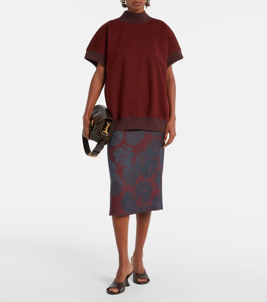 Dries Van Noten Short-sleeved Turtleneck Sweatshirt In Burgundy