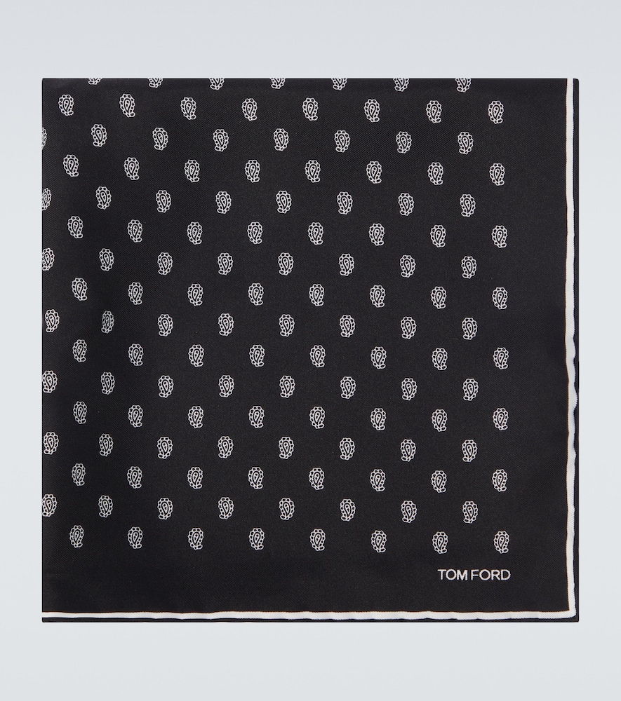 Tom Ford Men's Black Printed Silk Twill Pocket Square - Mytheresa