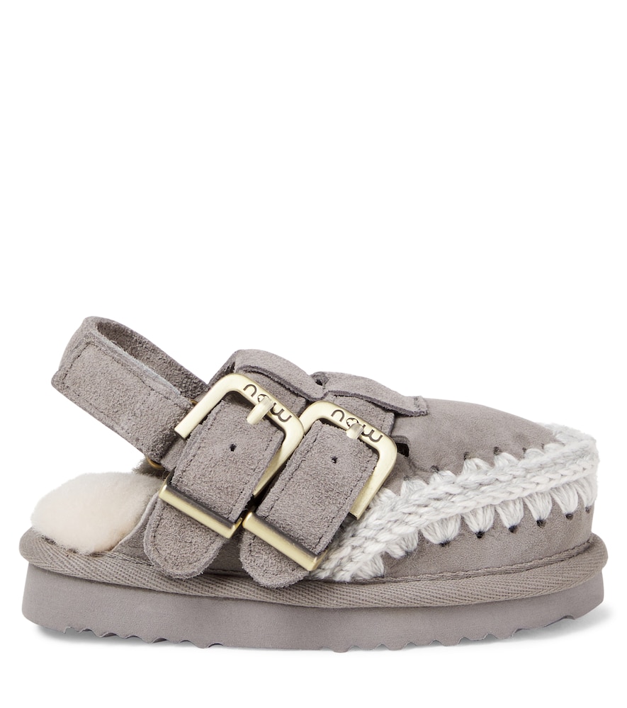  Mou Kids Mou Kids Ballerinas Aus Veloursleder Mit Shearling 