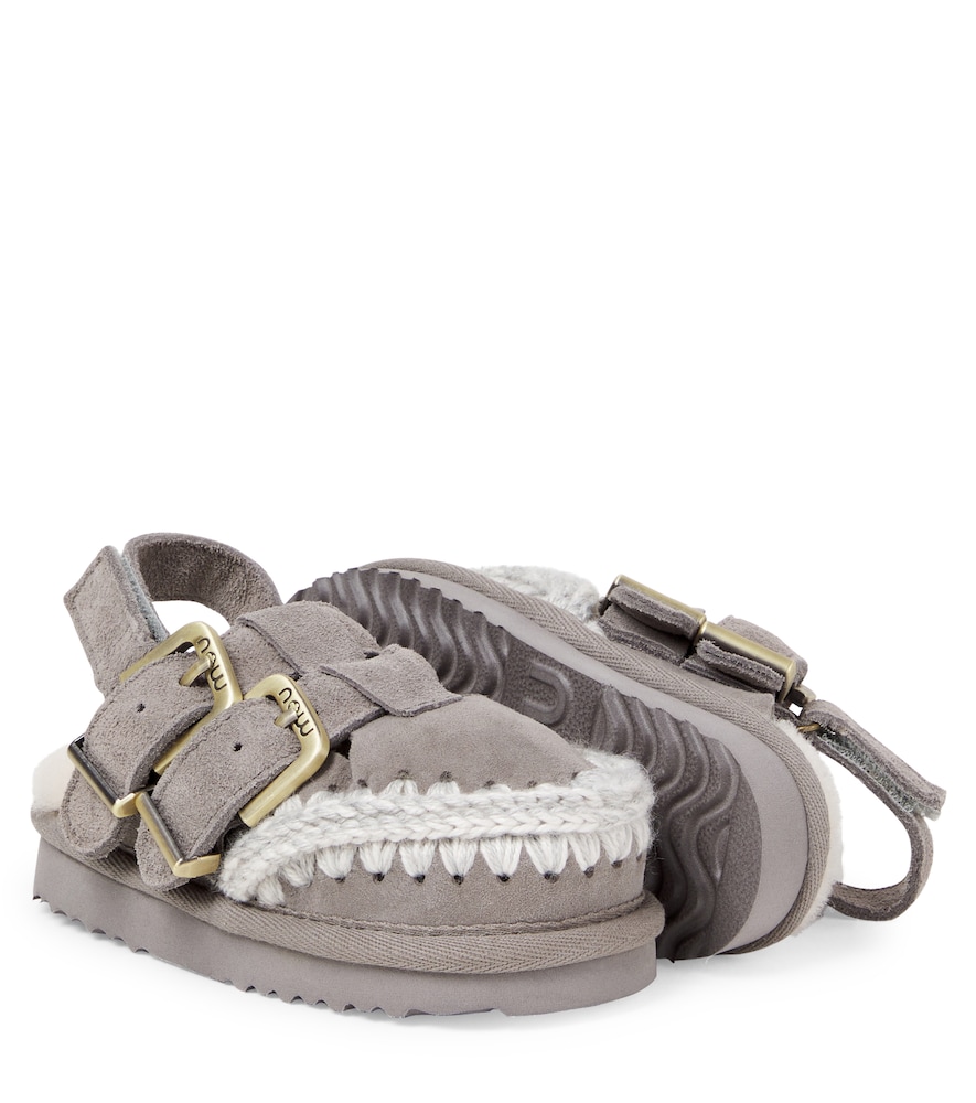  Mou Kids Mou Kids Ballerinas Aus Veloursleder Mit Shearling 