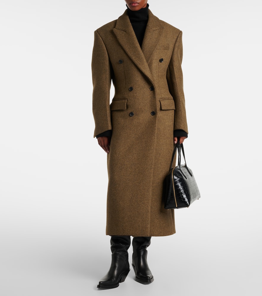 Rohe Róhe Double-breasted Alpaca And Wool-blend Coat In Brown