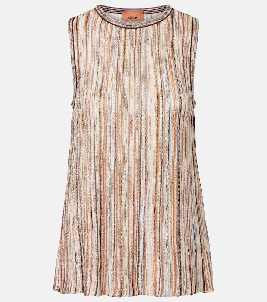 Missoni Sequined Lamé Top In Brown