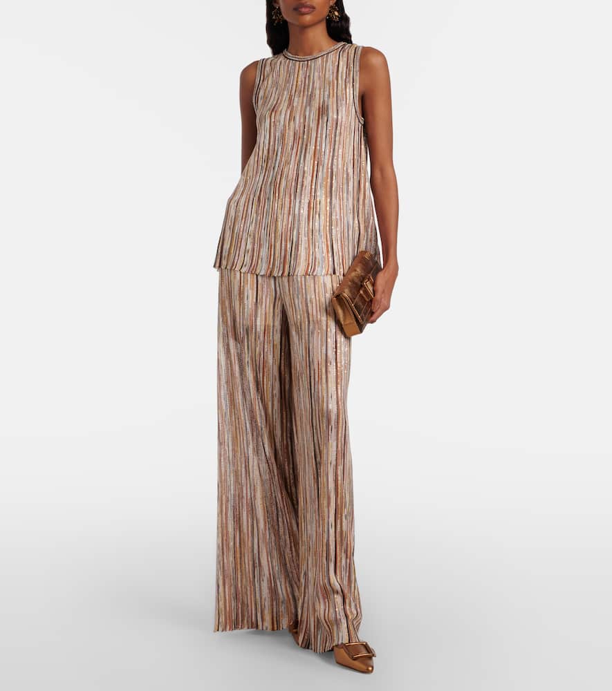 Missoni Sequined Lamé Top In Brown