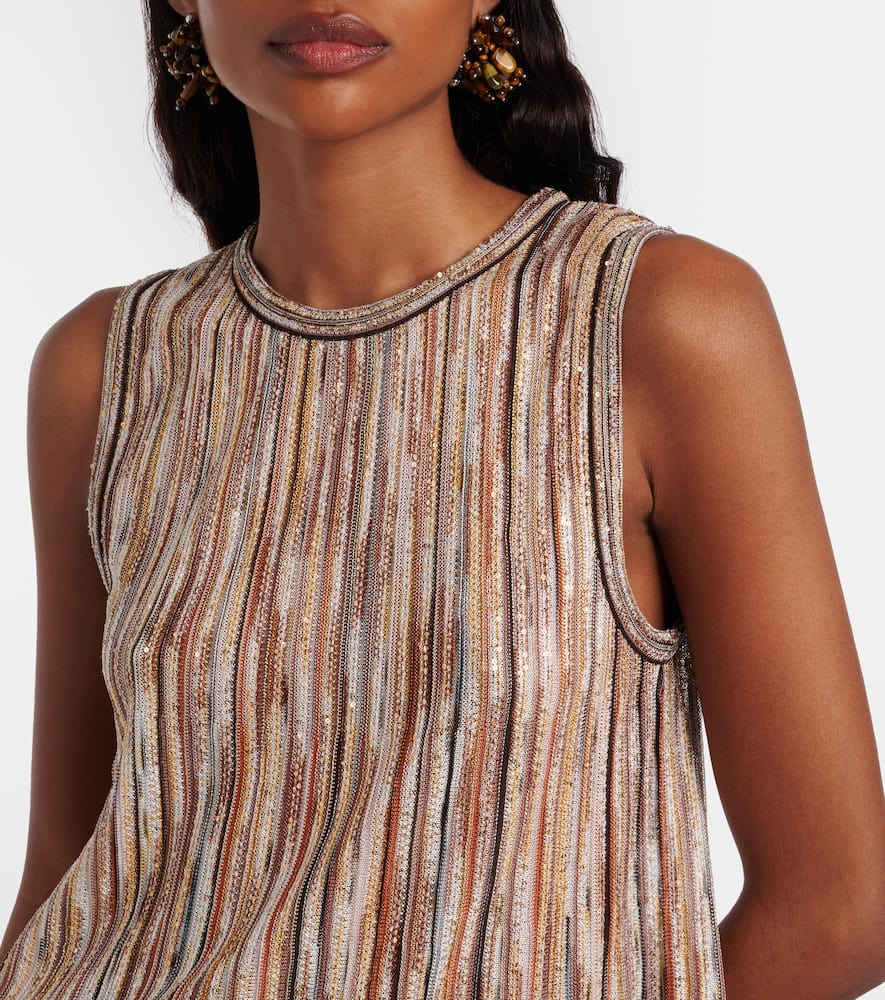 Missoni Sequined Lamé Top In Brown