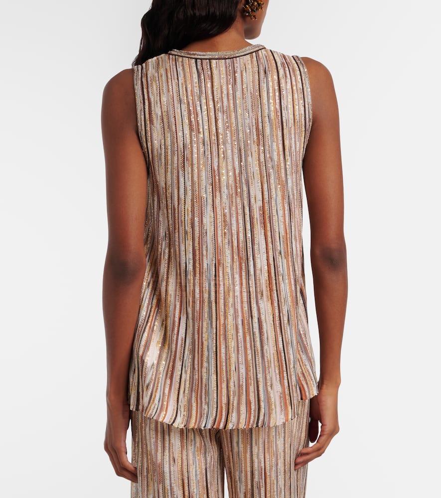 Missoni Sequined Lamé Top In Brown