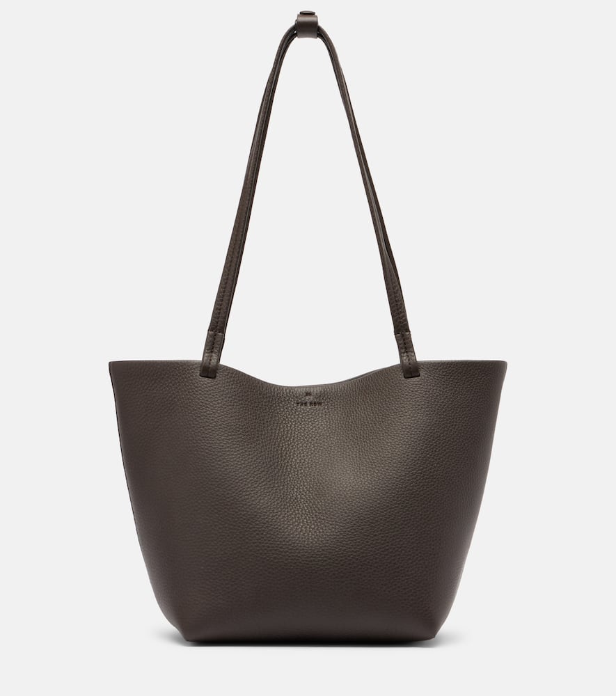 The Row Park Medium Leather Tote Bag In Brown