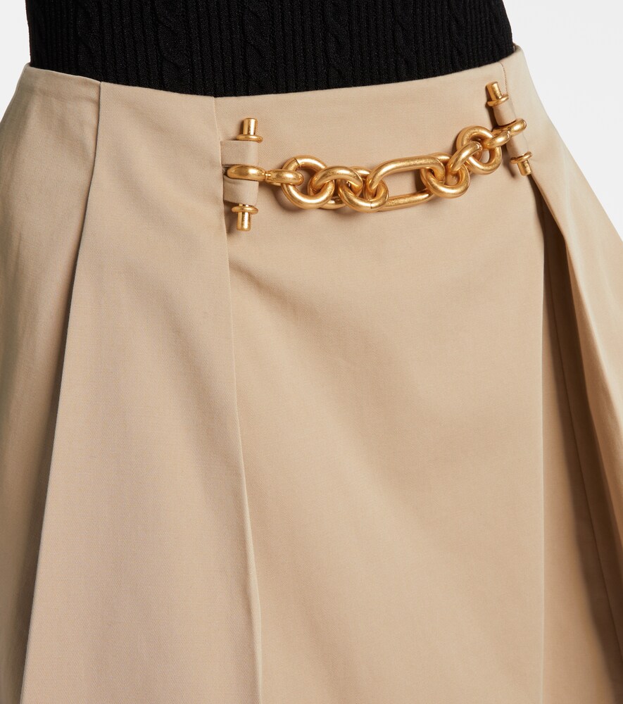  Balmain Balmain Minifalda De Gabardina De Algodón Plisada 