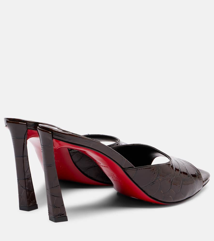 Christian Louboutin Condora 85 Patent Leather Mules In Brown
