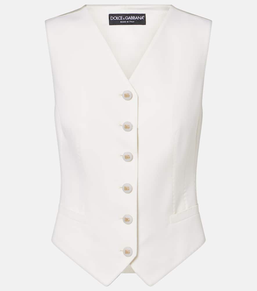Dolce & Gabbana Wool And Silk-blend Vest In White