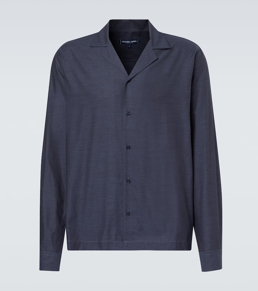 Frescobol Carioca Safra Cotton Flannel Shirt In Blue