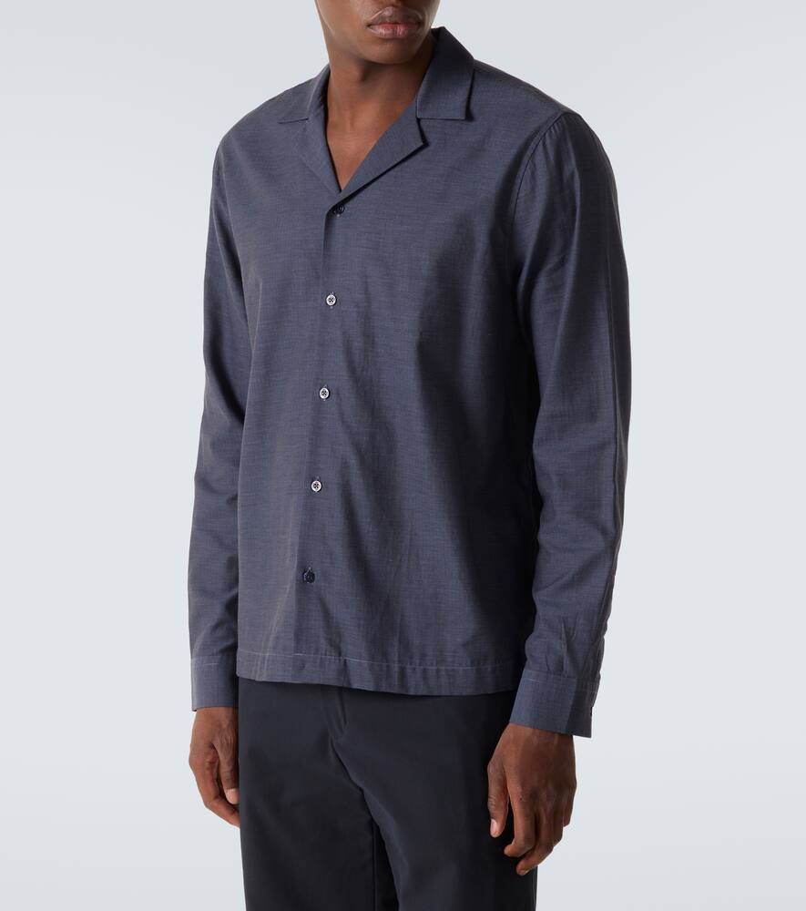 Frescobol Carioca Safra Cotton Flannel Shirt In Blue
