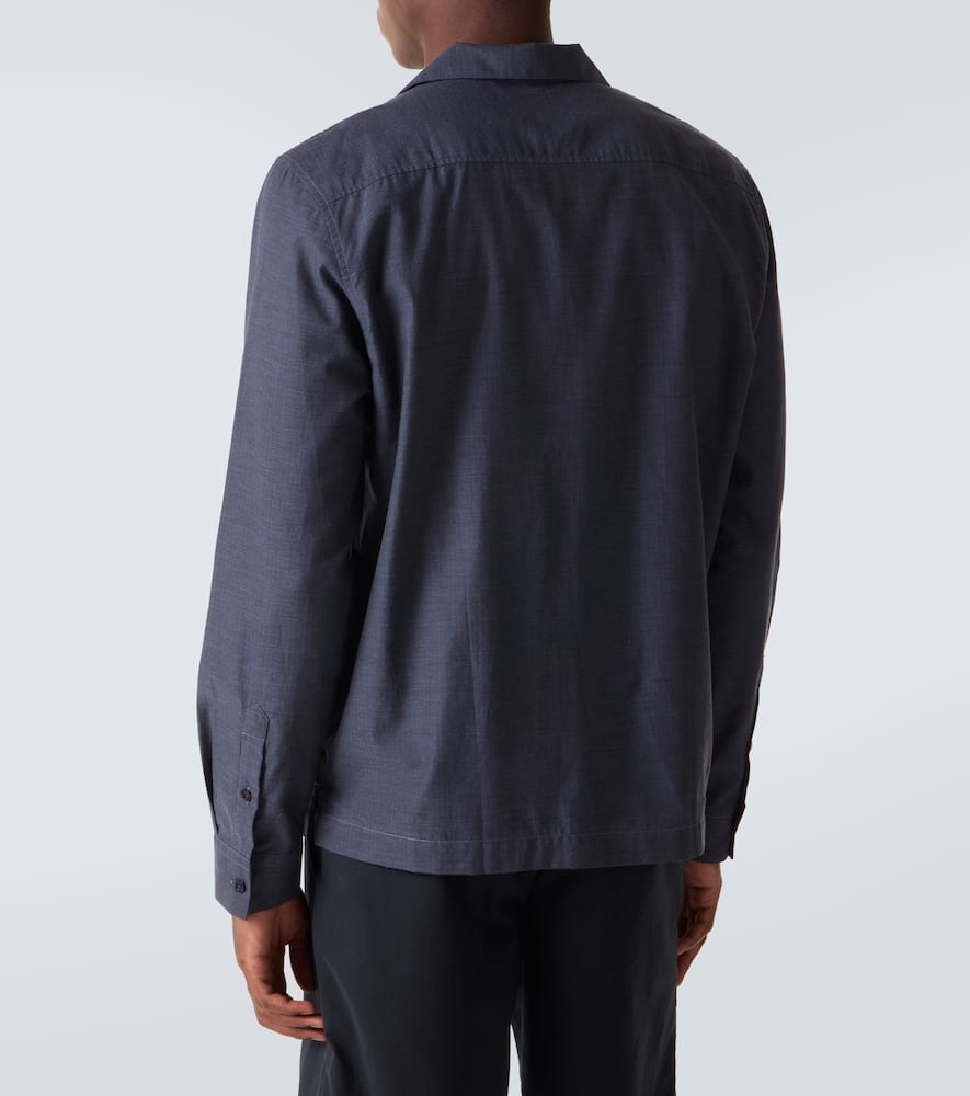 Frescobol Carioca Safra Cotton Flannel Shirt In Blue