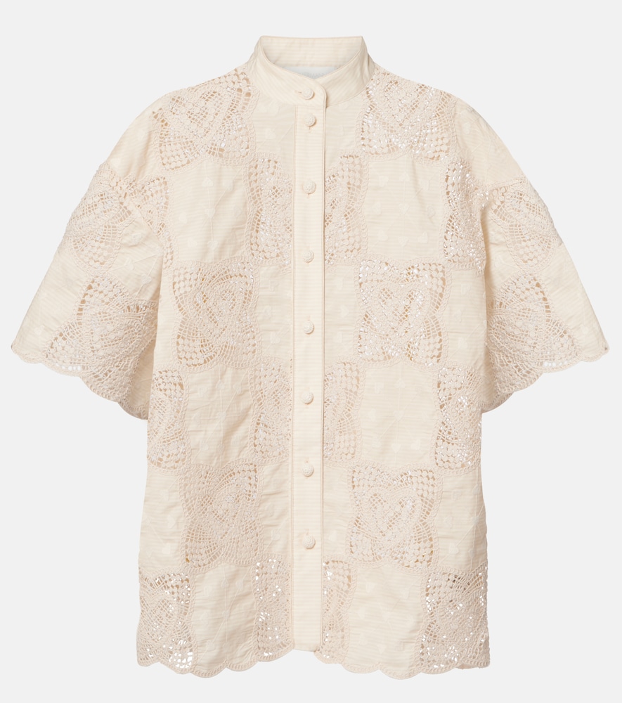 Zimmermann Wanderlust crochet cotton-blend shirt