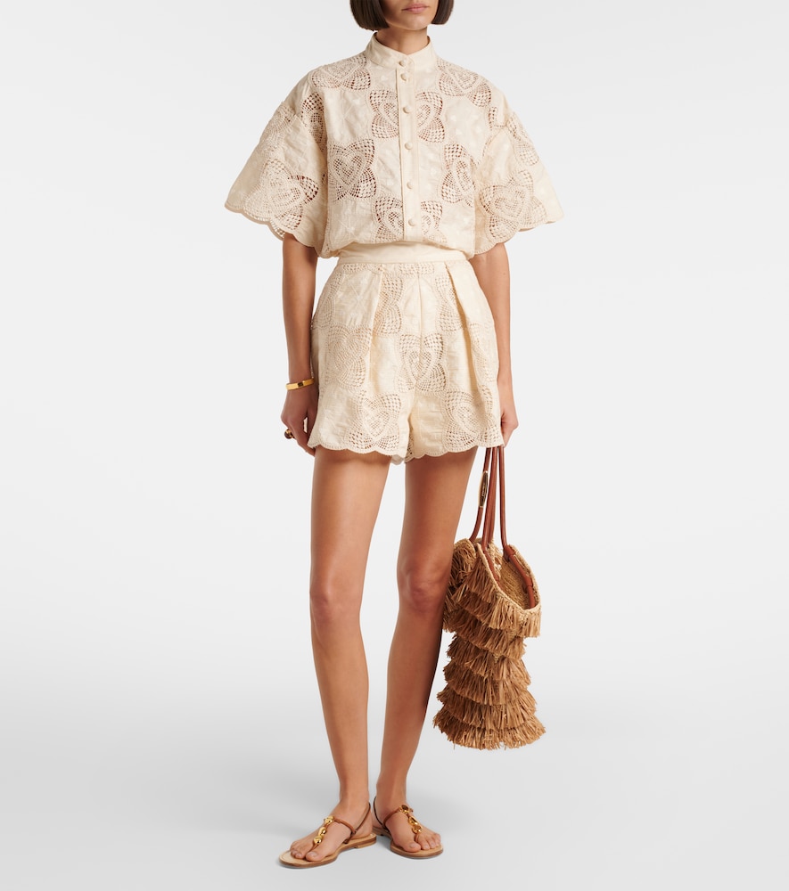Zimmermann Wanderlust crochet cotton-blend shirt