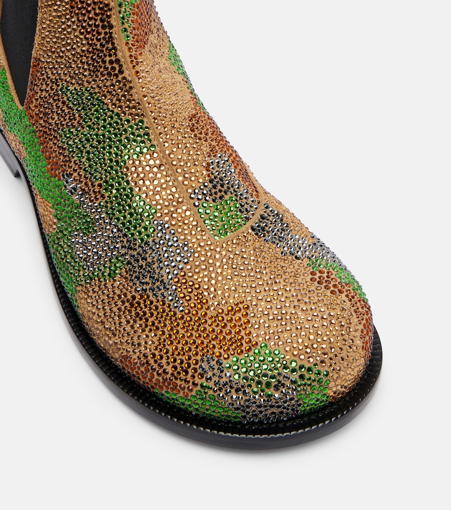  Jw Anderson Jw Anderson Chelsea Boots Aus Veloursleder Mit Kristallen 