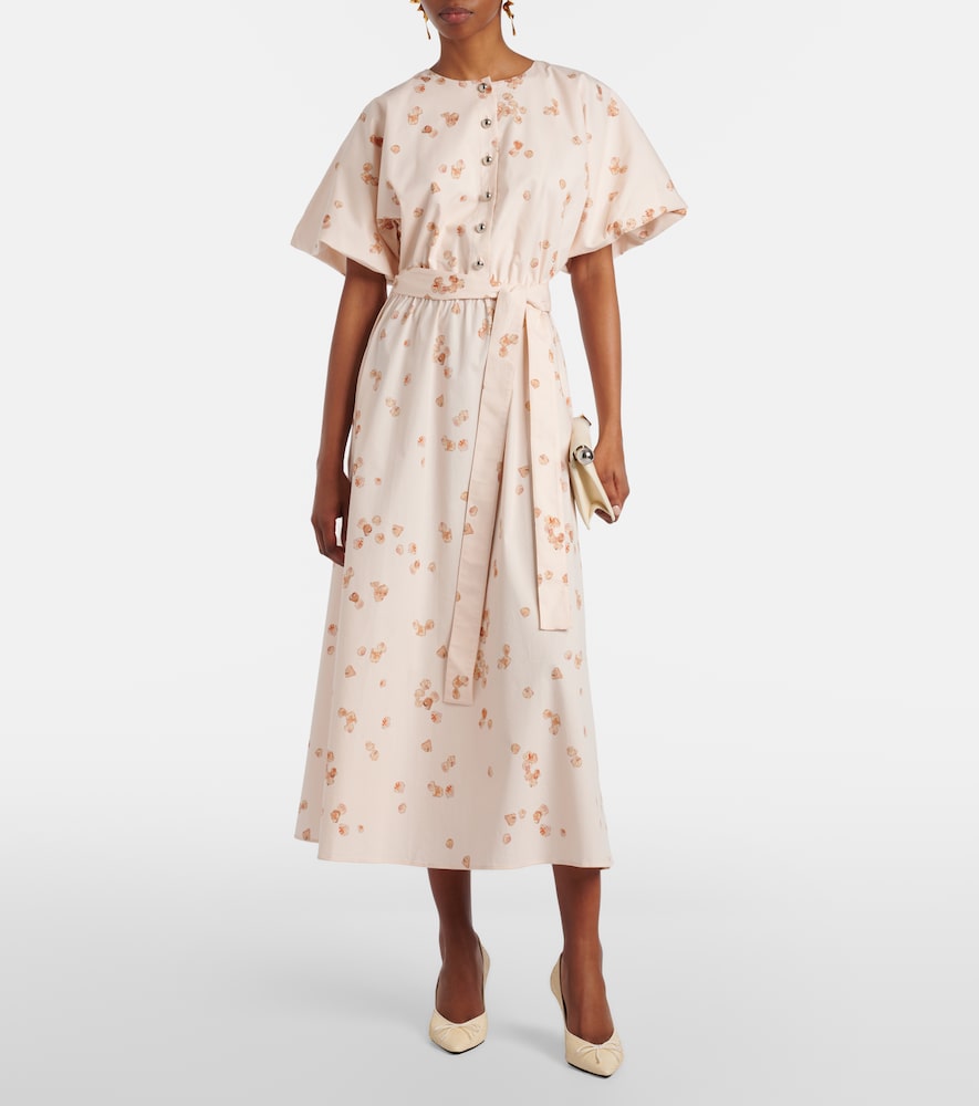 Altuzarra Paulina floral belted cotton-blend midi dress