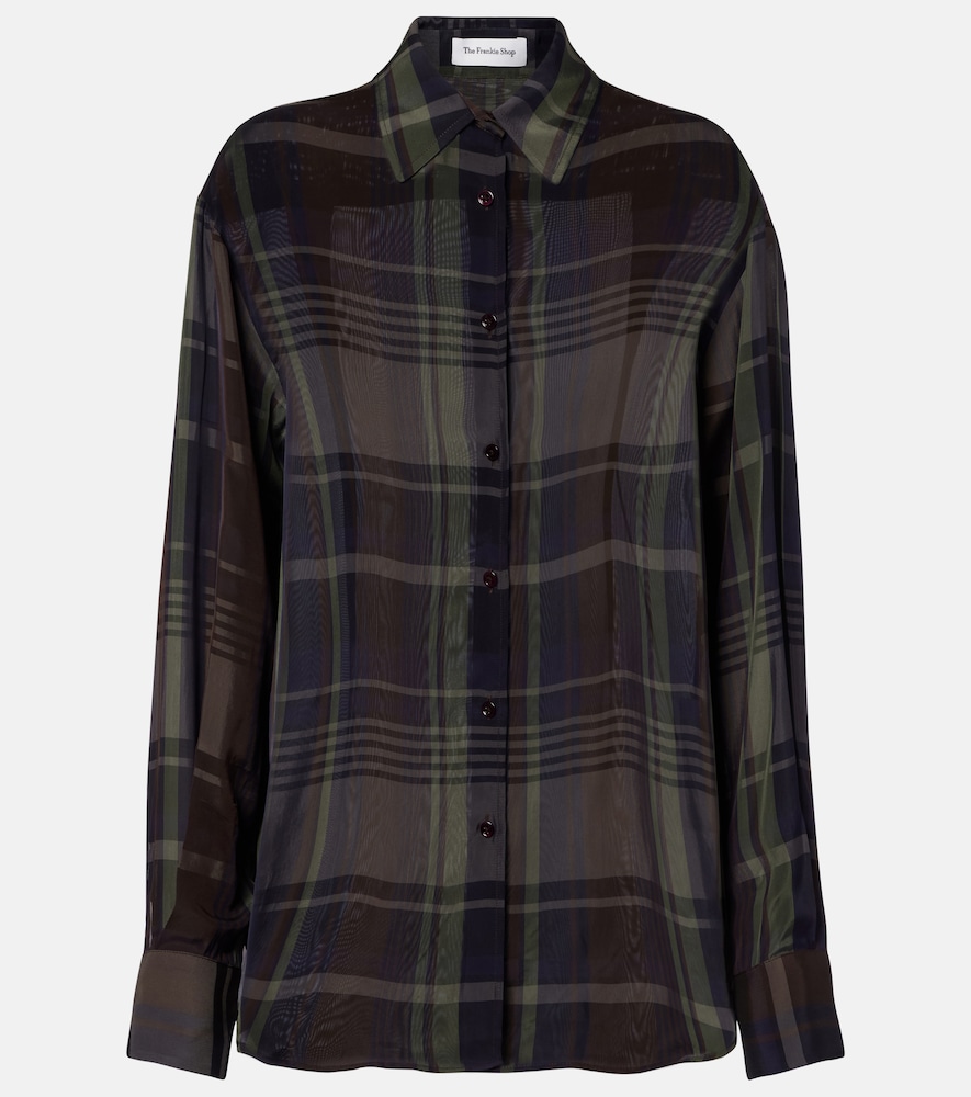 The Frankie Shop Peri sheer plaid shirt