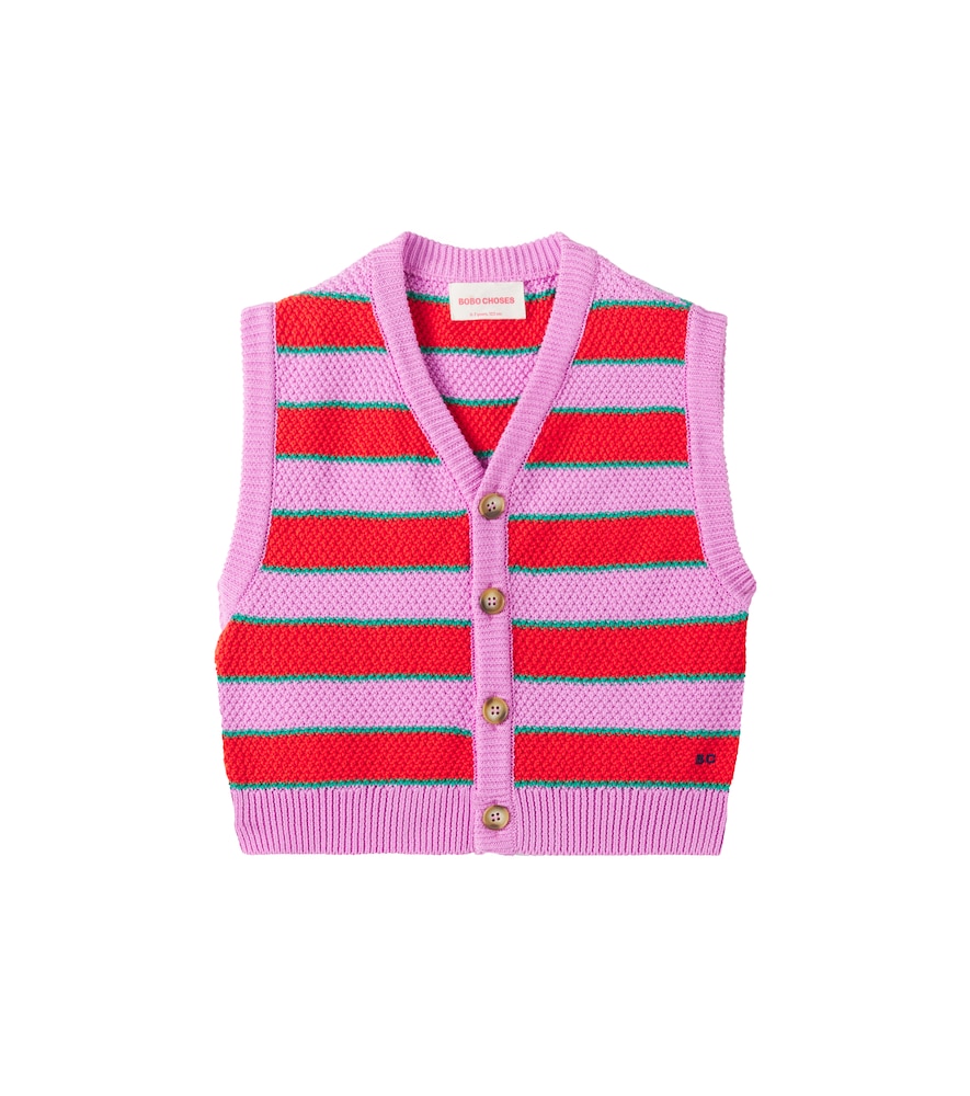 Bobo Choses Striped Cotton Sweater Vest