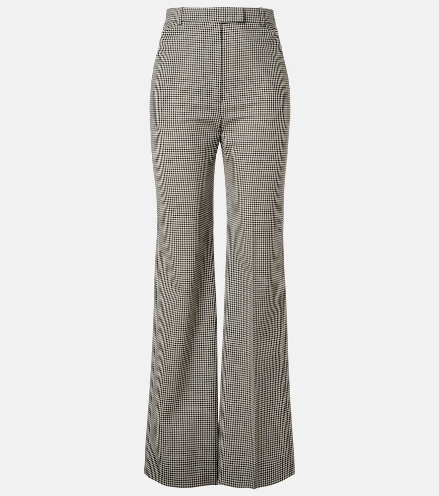 Mcqueen Gingham Wool Wide Leg Pants by Mcqueen