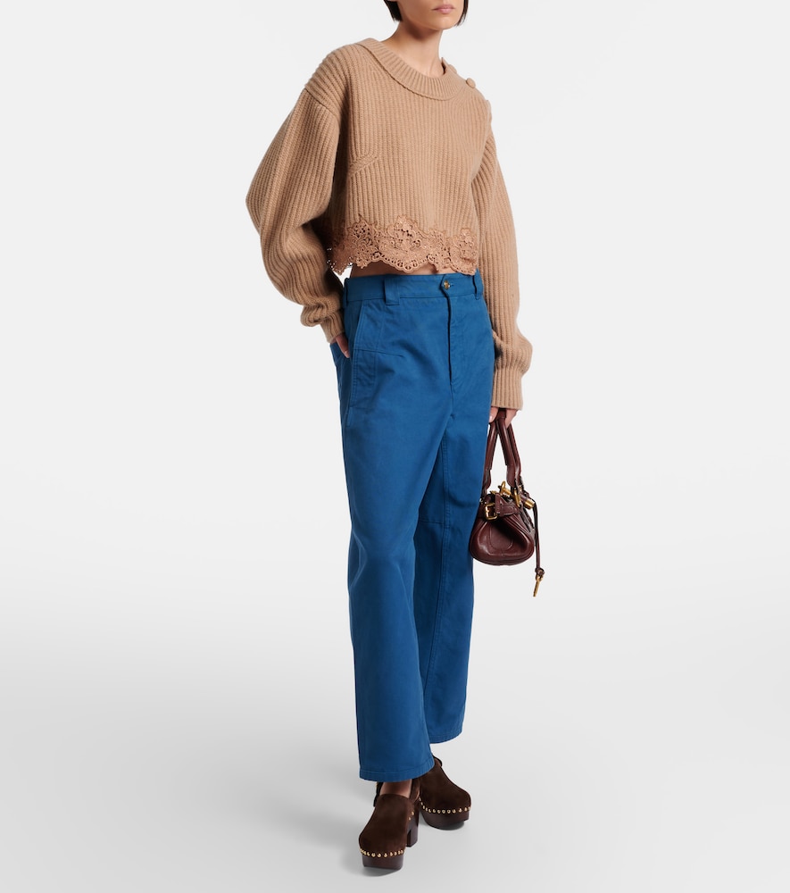 Chloé Lace-Trimmed Wool And Cashmere Sweater