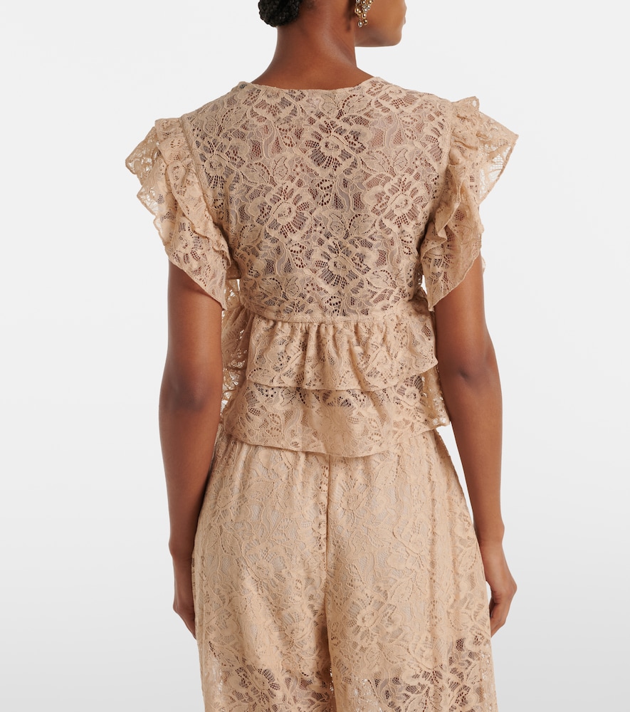 Ruffled Lace Crop Top