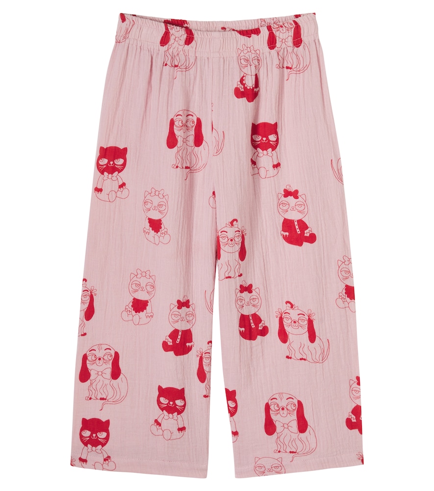 Mini Rodini Minibabies Printed Cotton Wide Leg Pants by Mini Rodini