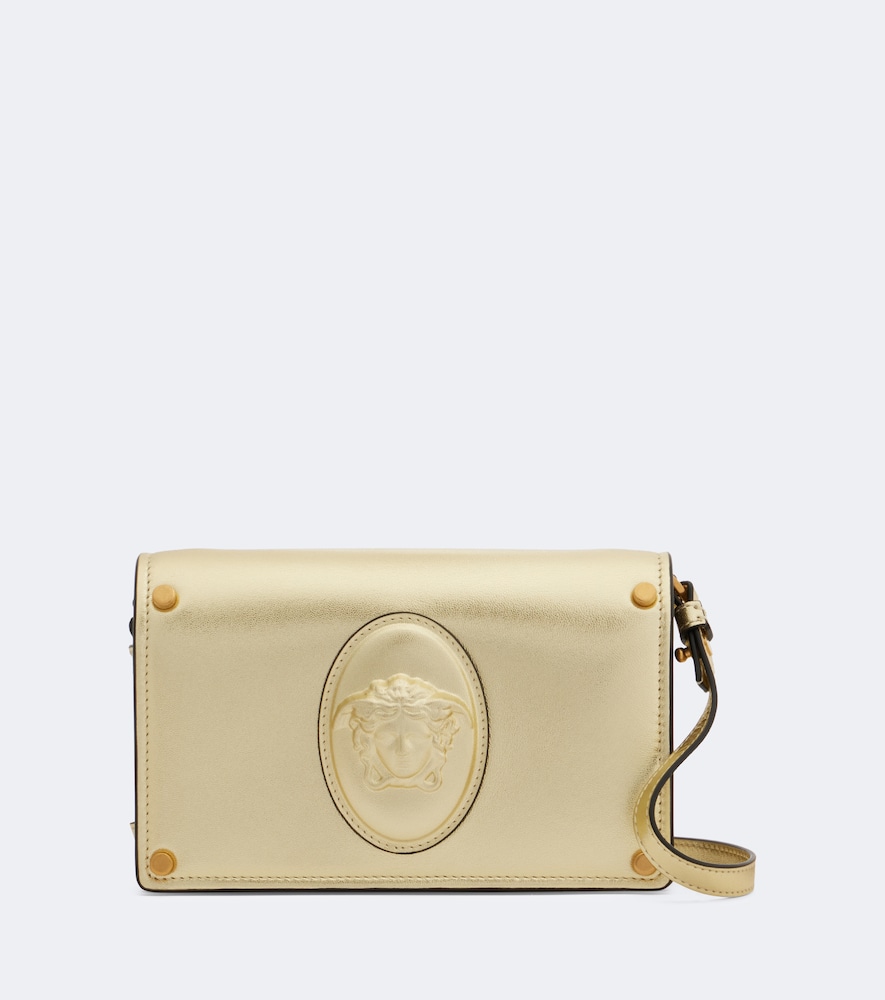 Clutch Medusa Small aus Metallic-Leder