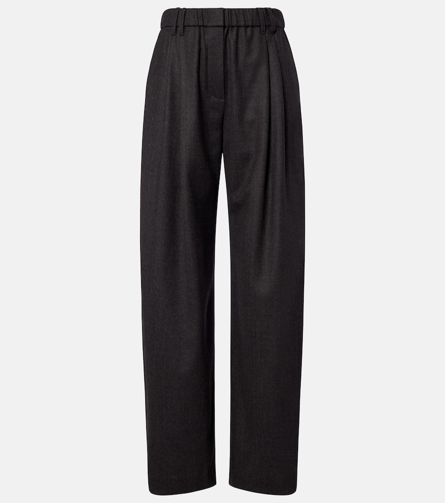 Brunello Cucinelli Women's Grey Monili Virgin Wool Wide-Leg Pants UK Size 22 - Mytheresa