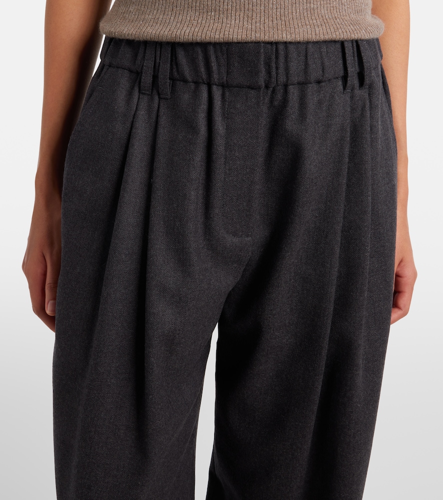  Brunello Cucinelli Brunello Cucinelli Monili Virgin Wool Wide-leg Pants 