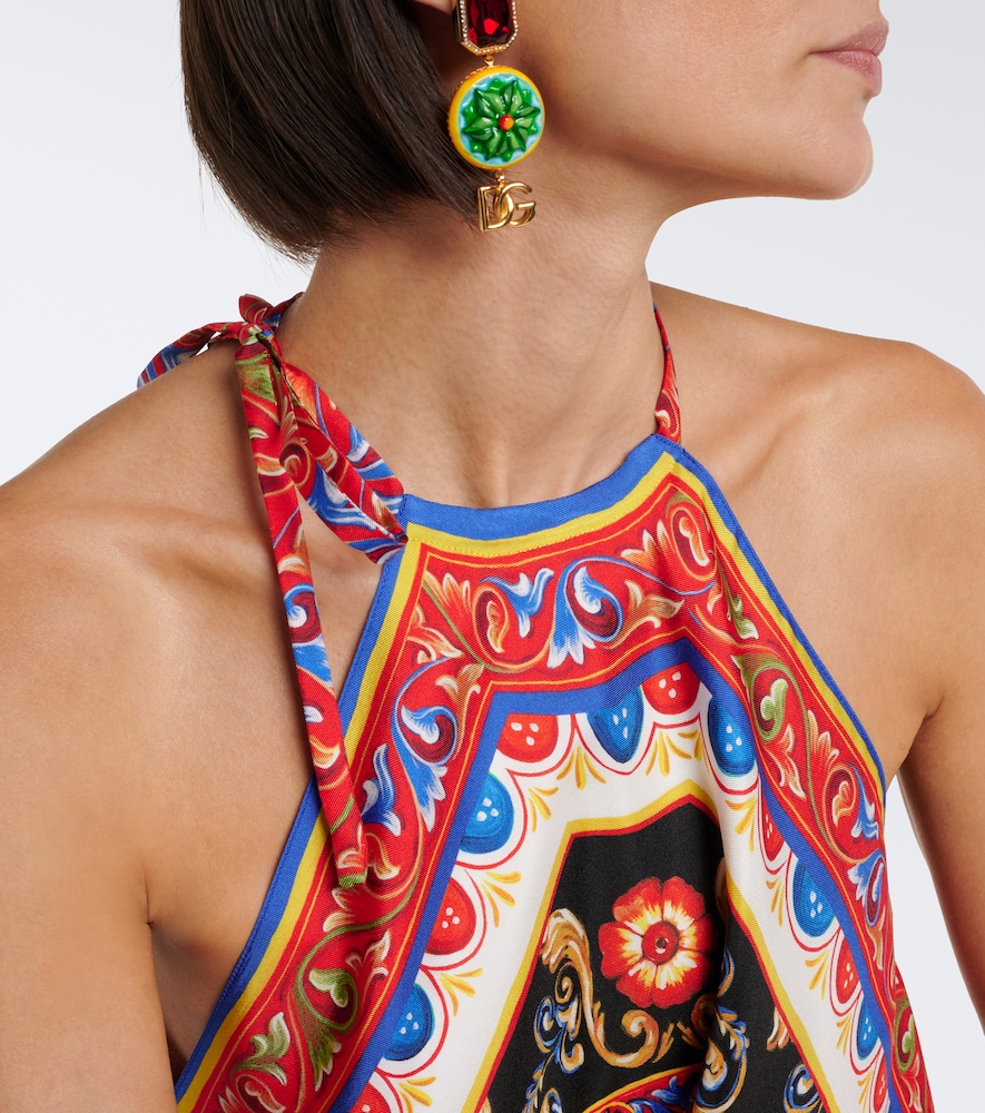 Dolce&Gabbana Carretto Silk Twill Halterneck Top